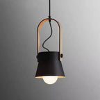 Lampada a Sospensione Moderna Nordica con Manico in Legno 1 Luce