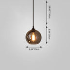 Sospensione LED in Vetro Grigio Fumo Moderno a 1 Luce