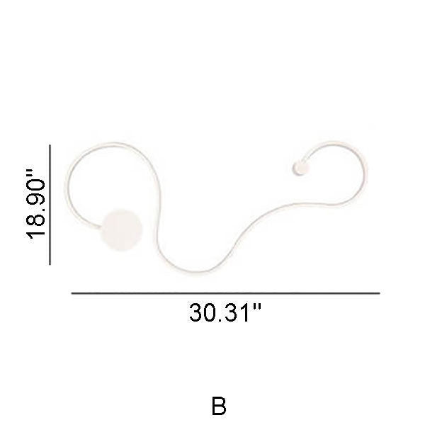 Lampada da Parete Curva LED Moderna in Alluminio a Forma di Serpente con 1 Luce