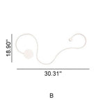 Lampada da Parete Curva LED Moderna in Alluminio a Forma di Serpente con 1 Luce