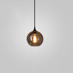 Sospensione LED in Vetro Grigio Fumo Moderno a 1 Luce