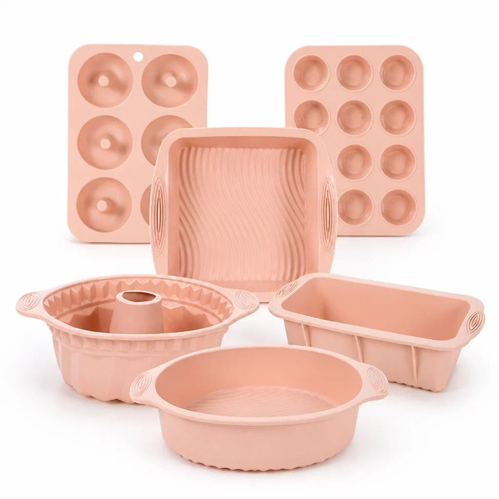 Set di Stampo in Silicone 6 Pezzi – Stampo Flessibile Antiaderente per Torte e Dolci