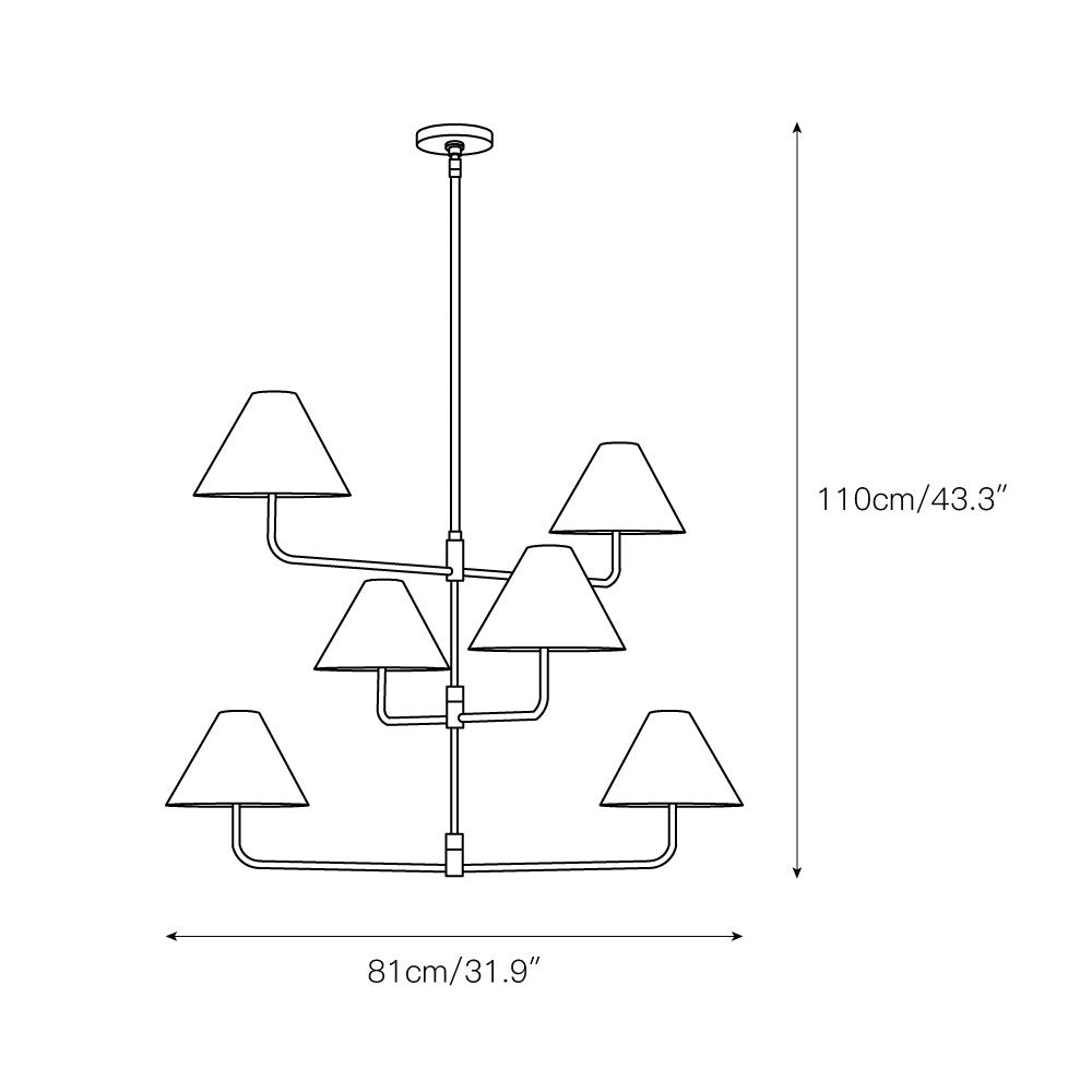Lampadario Basden a Tre Livelli