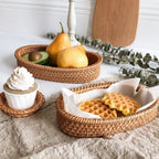 Cestino Ovale in Rattan Intrecciato a Mano Akito