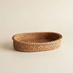 Cestino Ovale in Rattan Intrecciato a Mano Akito