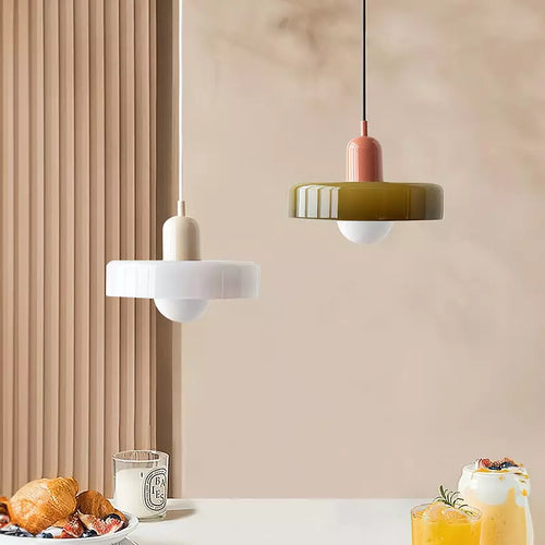 Aurelia | Lampada a Sospensione in Vetro Colorato Ispirata al Bauhaus