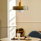 Lampada a sospensione in vetro stile Bauhaus con paralume ad anello