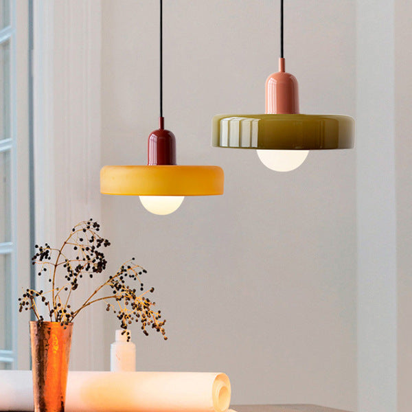 Aurelia | Lampada a Sospensione in Vetro Colorato Ispirata al Bauhaus