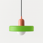 Lampada a sospensione in vetro stile Bauhaus con paralume ad anello