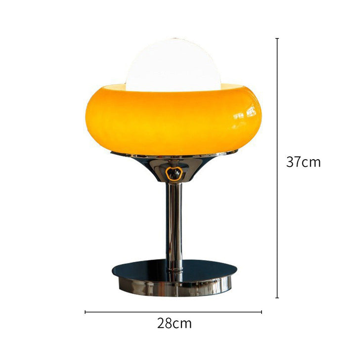 Lampada da tavolo Bauhaus – Vetro & Ferro – Ambra – E27 – Design retrò per accenti eleganti
