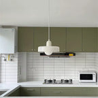 Lampada a sospensione in vetro stile Bauhaus con paralume ad anello
