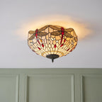 Lampada da soffitto Tiffany Beige Libellula Media