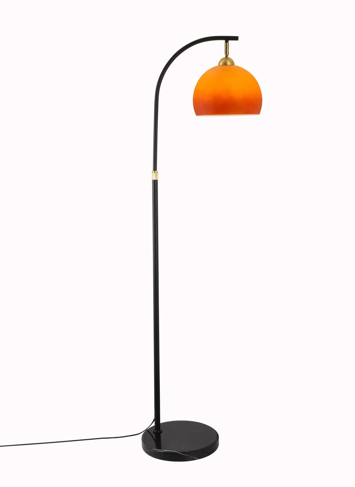 Lampada da Terra Bauhaus Arc con Paralume in Vetro – Lampada dal Design Minimalista