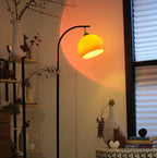Lampada da Terra Bauhaus Arc con Paralume in Vetro – Lampada dal Design Minimalista