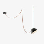 Lampada a sospensione in tela con combinazione di cinghie