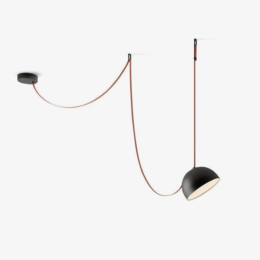 Lampada a sospensione in tela con combinazione di cinghie