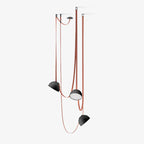Lampada a sospensione in tela con combinazione di cinghie