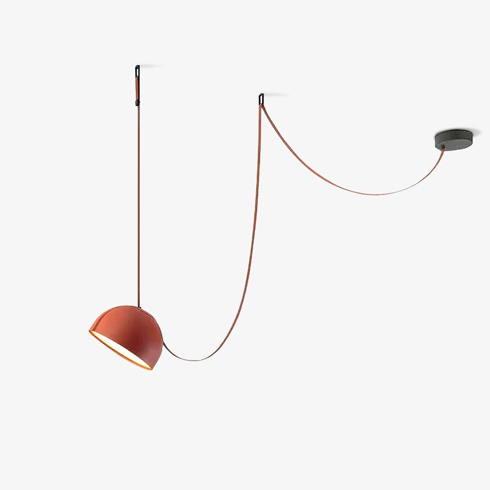 Lampada a sospensione in tela con combinazione di cinghie