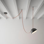 Lampada a sospensione in tela con combinazione di cinghie