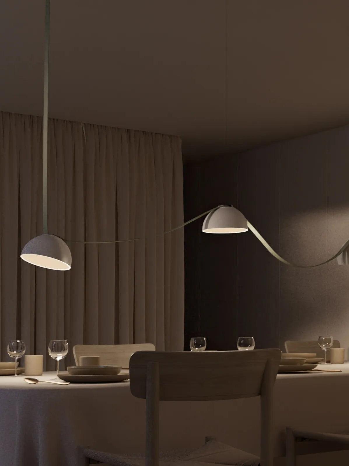 Cog Moderna Minimalista Combinazione Pelle Lampada a Sospensione
