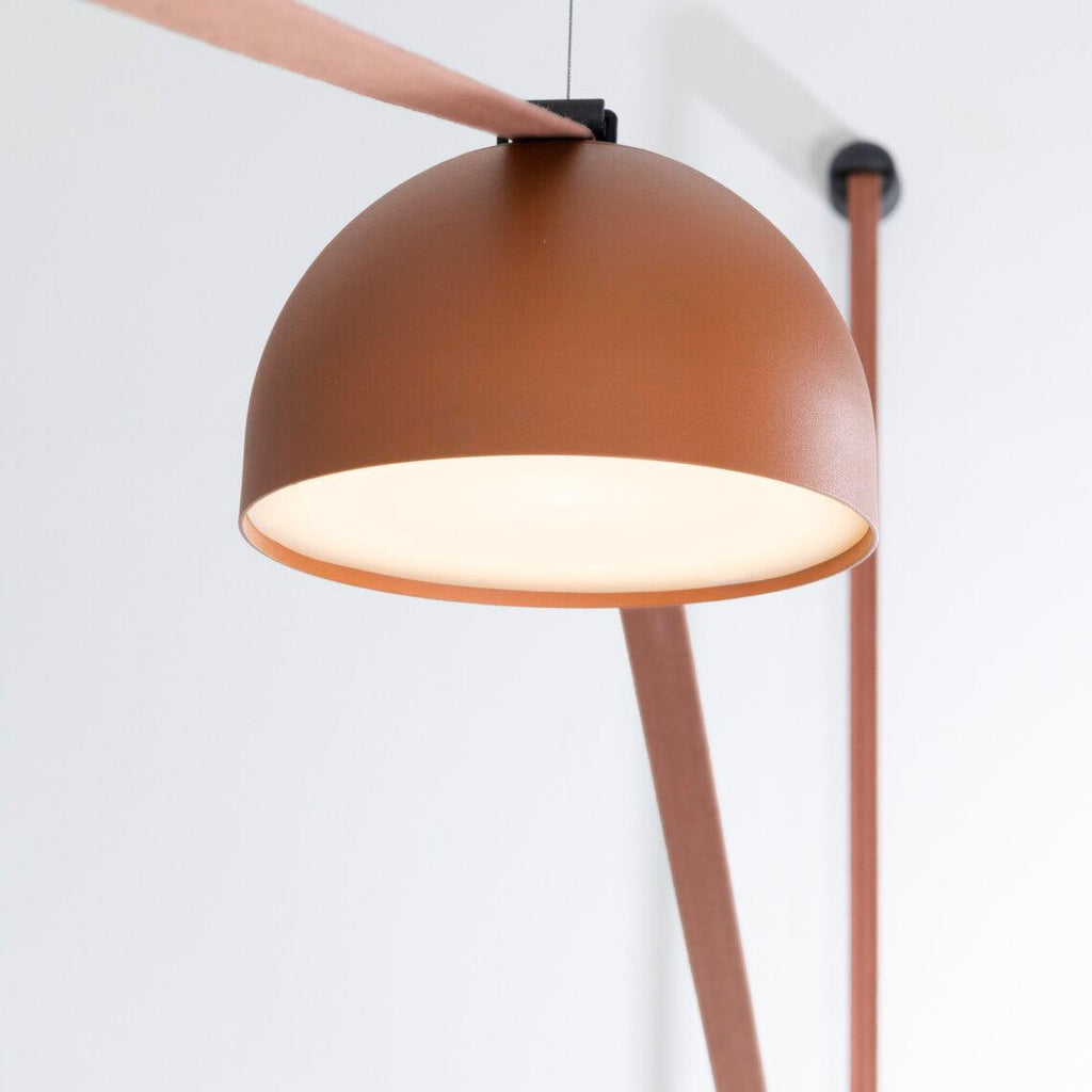 Lampada a sospensione in tela con combinazione di cinghie