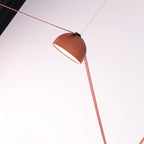 Lampada a sospensione in tela con combinazione di cinghie