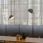 Lampada a sospensione in tela con combinazione di cinghie