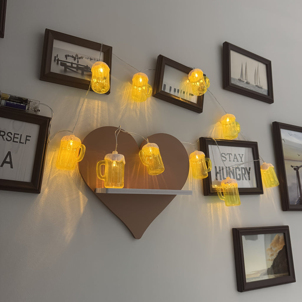 Bicchiere di Birra Oktoberfest Lichterketting – 20 LED bianchi caldi, alimentato a batteria