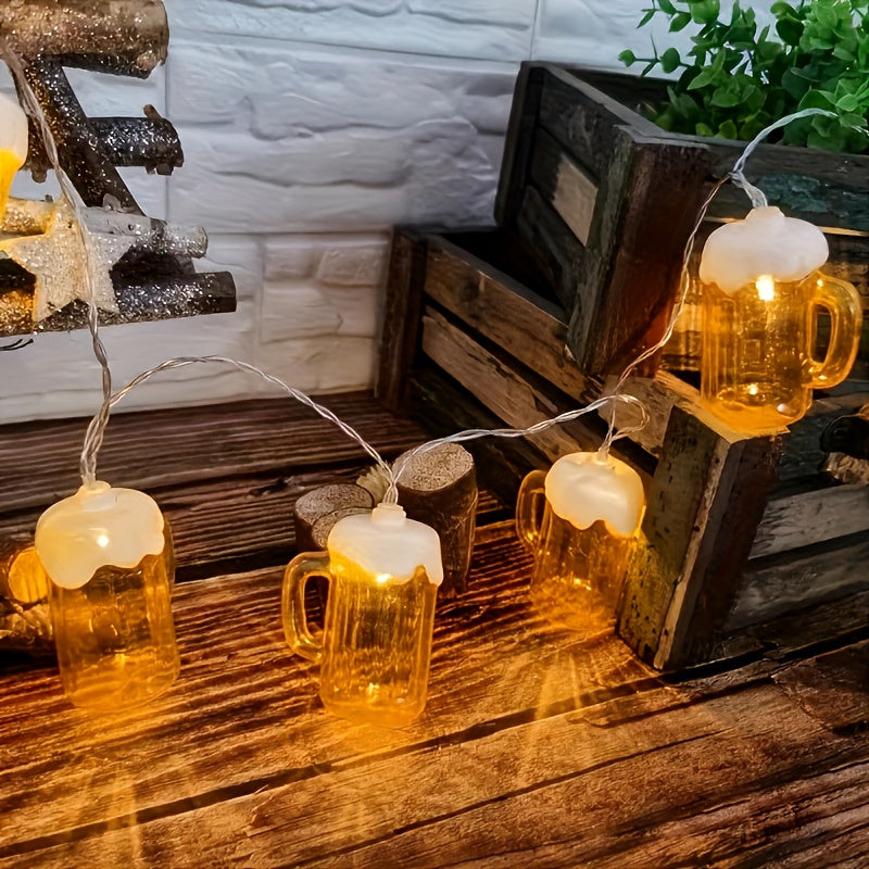 Bicchiere di Birra Oktoberfest Lichterketting – 20 LED bianchi caldi, alimentato a batteria