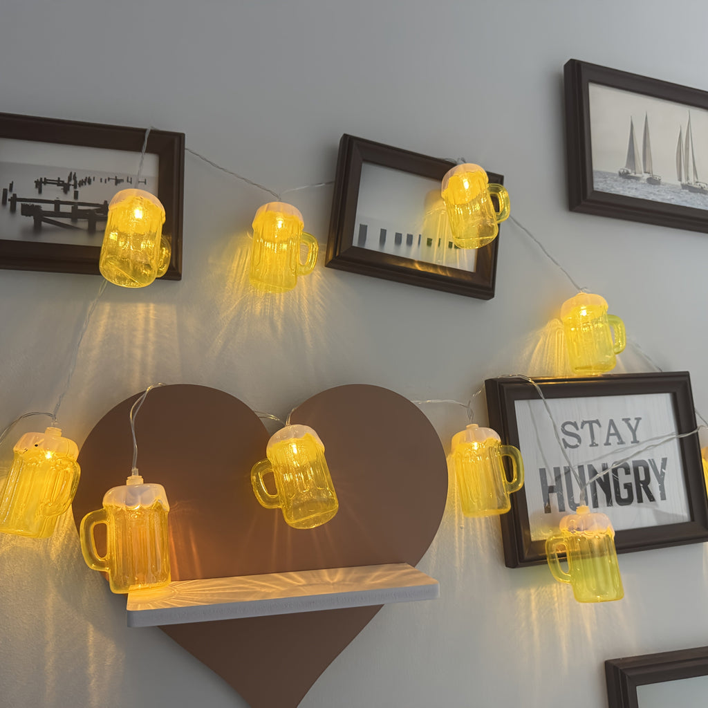 Bicchiere di Birra Oktoberfest Lichterketting – 20 LED bianchi caldi, alimentato a batteria