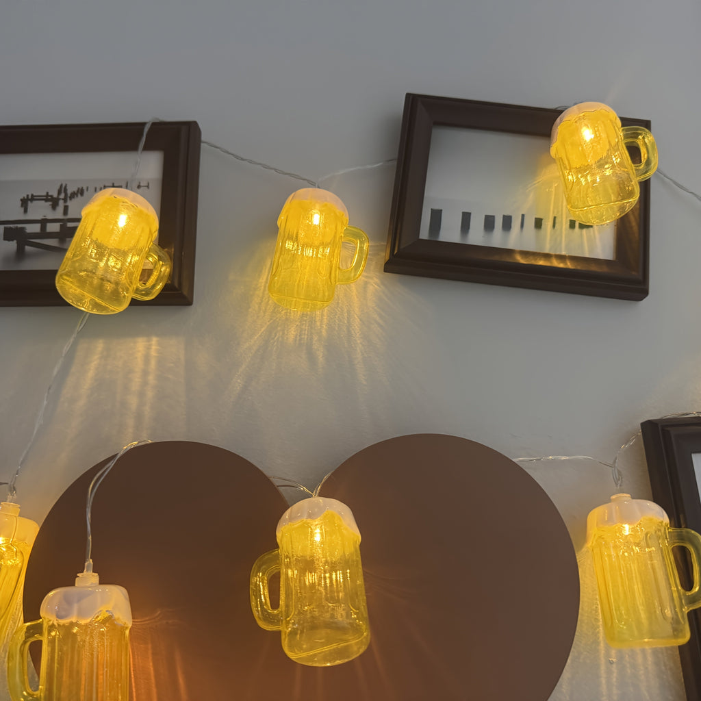 Bicchiere di Birra Oktoberfest Lichterketting – 20 LED bianchi caldi, alimentato a batteria