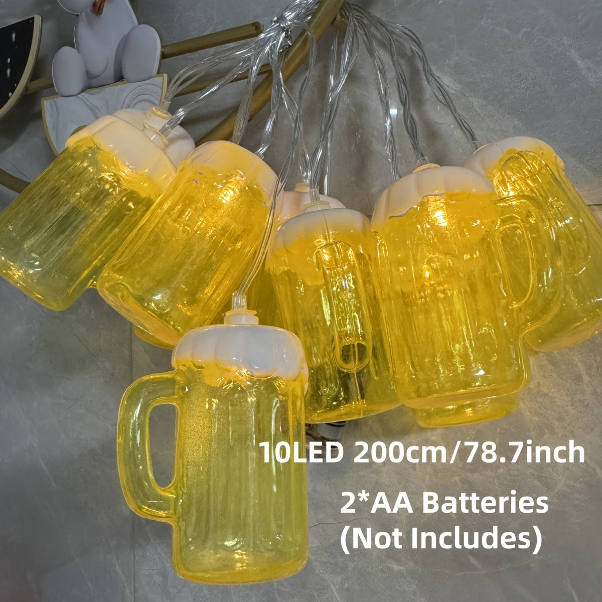 Bicchiere di Birra Oktoberfest Lichterketting – 20 LED bianchi caldi, alimentato a batteria