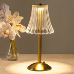 Lampada da Tavolo Billinca – Alluminio – Trasparente – 15W – Elegante design a fiori per accenti stilosi
