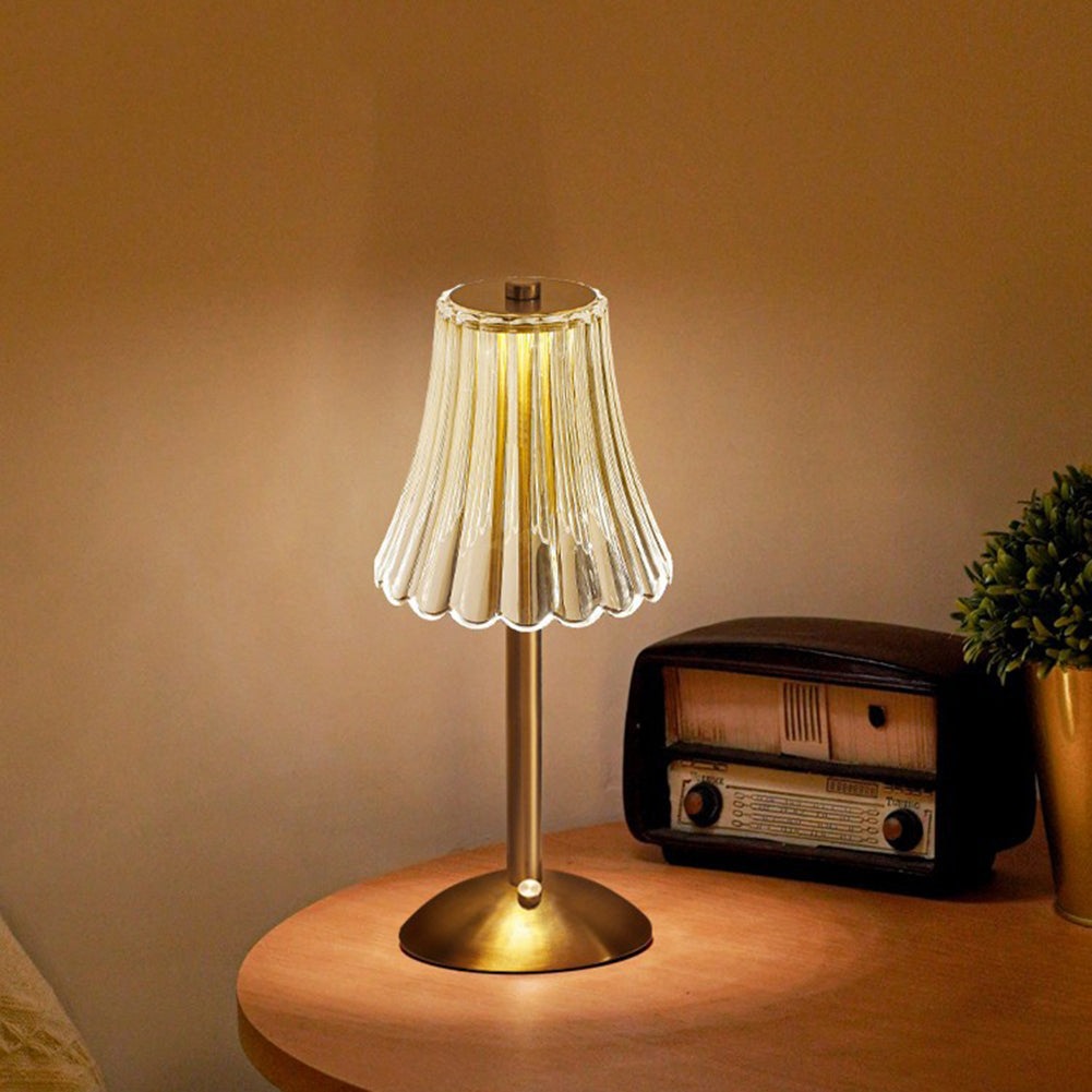 Lampada da Tavolo Billinca – Alluminio – Trasparente – 15W – Elegante design a fiori per accenti stilosi