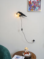 Lampada da muro a forma di uccello