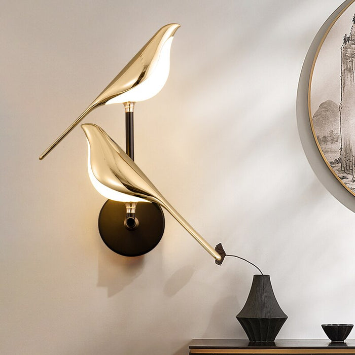 Lampada da parete Birdmann – Color oro – Moderna – Illuminazione d'accento – Lampada a LED per ambienti eleganti