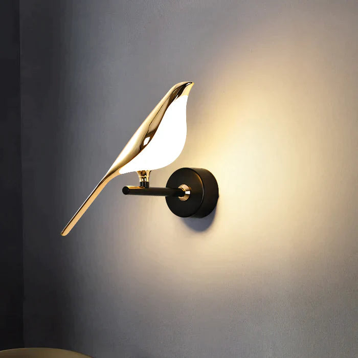 Lampada da parete Birdmann – Color oro – Moderna – Illuminazione d'accento – Lampada a LED per ambienti eleganti