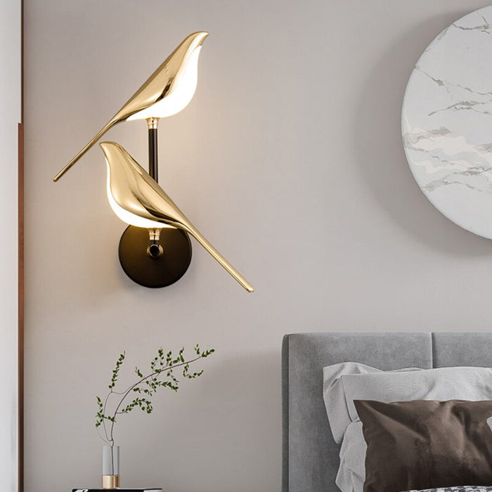 Lampada da parete Birdmann – Color oro – Moderna – Illuminazione d'accento – Lampada a LED per ambienti eleganti
