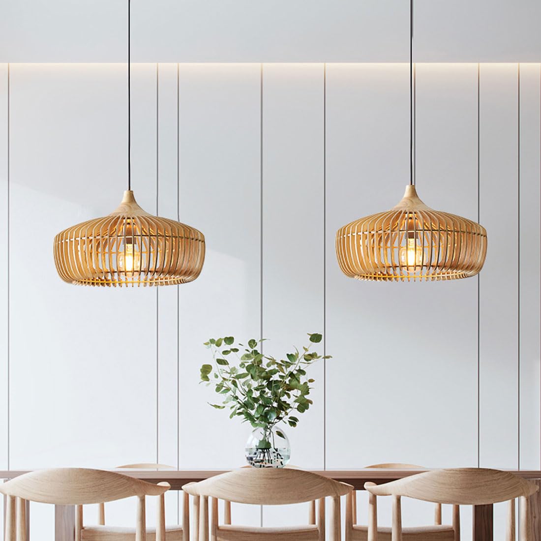 Muto Nordic Japanese Pendant Light Legno Camera da Letto/Soggiorno
