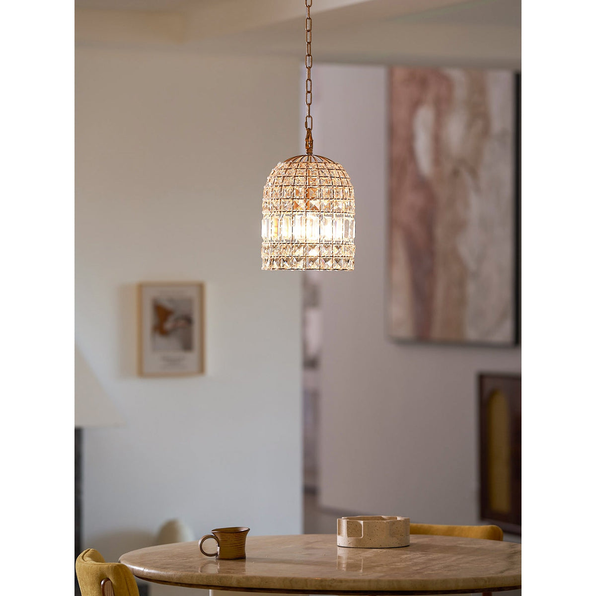 Lampada a sospensione in cristallo Blanca