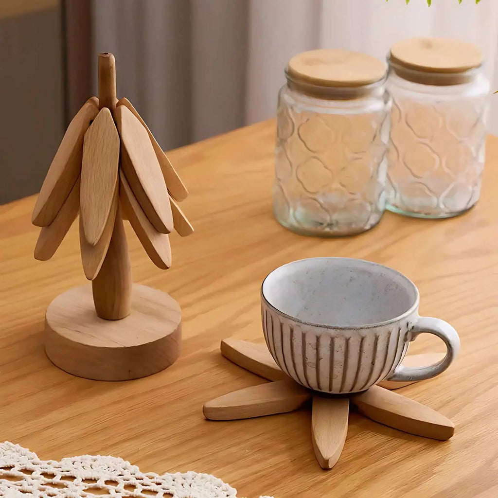 BloomNest™ - Set di Sottobicchieri in Legno a Forma di Albero
