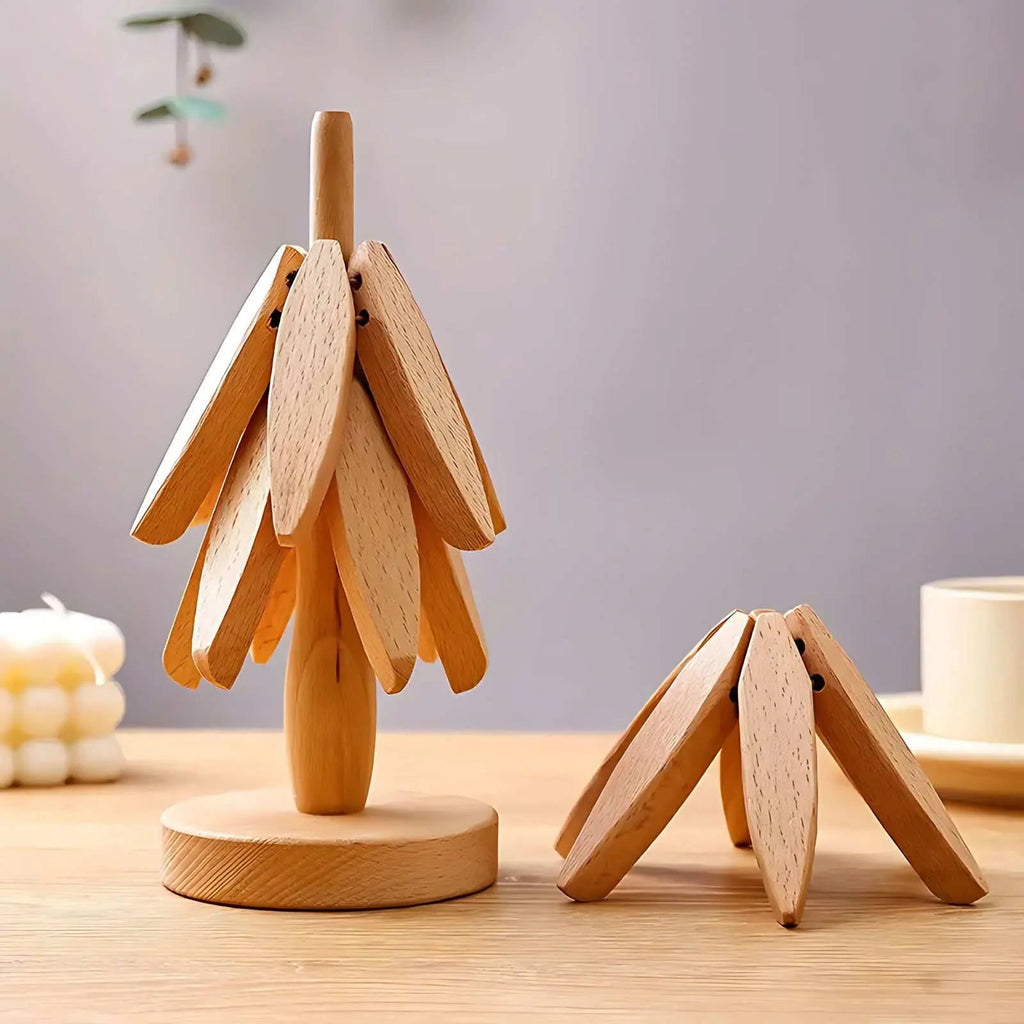 BloomNest™ - Set di Sottobicchieri in Legno a Forma di Albero