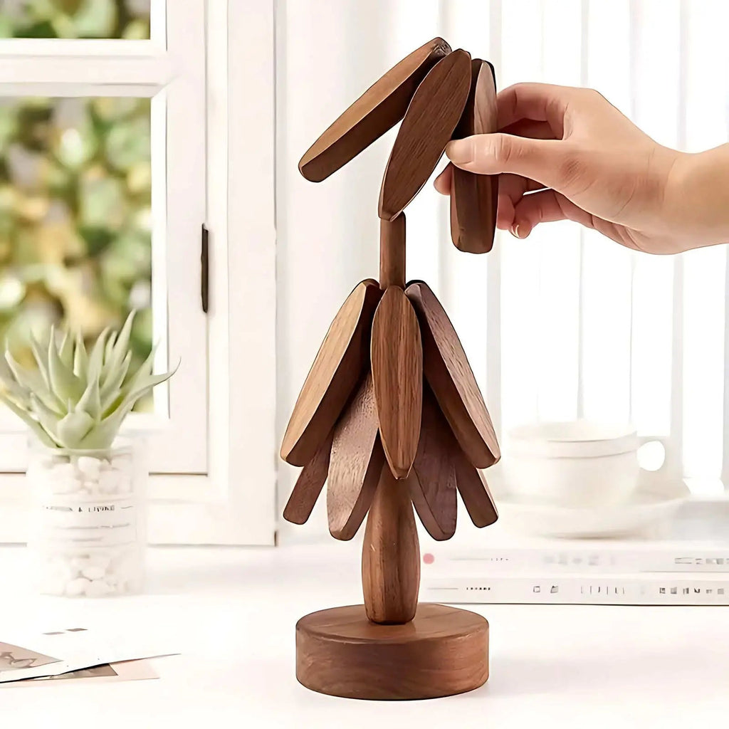 BloomNest™ - Set di Sottobicchieri in Legno a Forma di Albero
