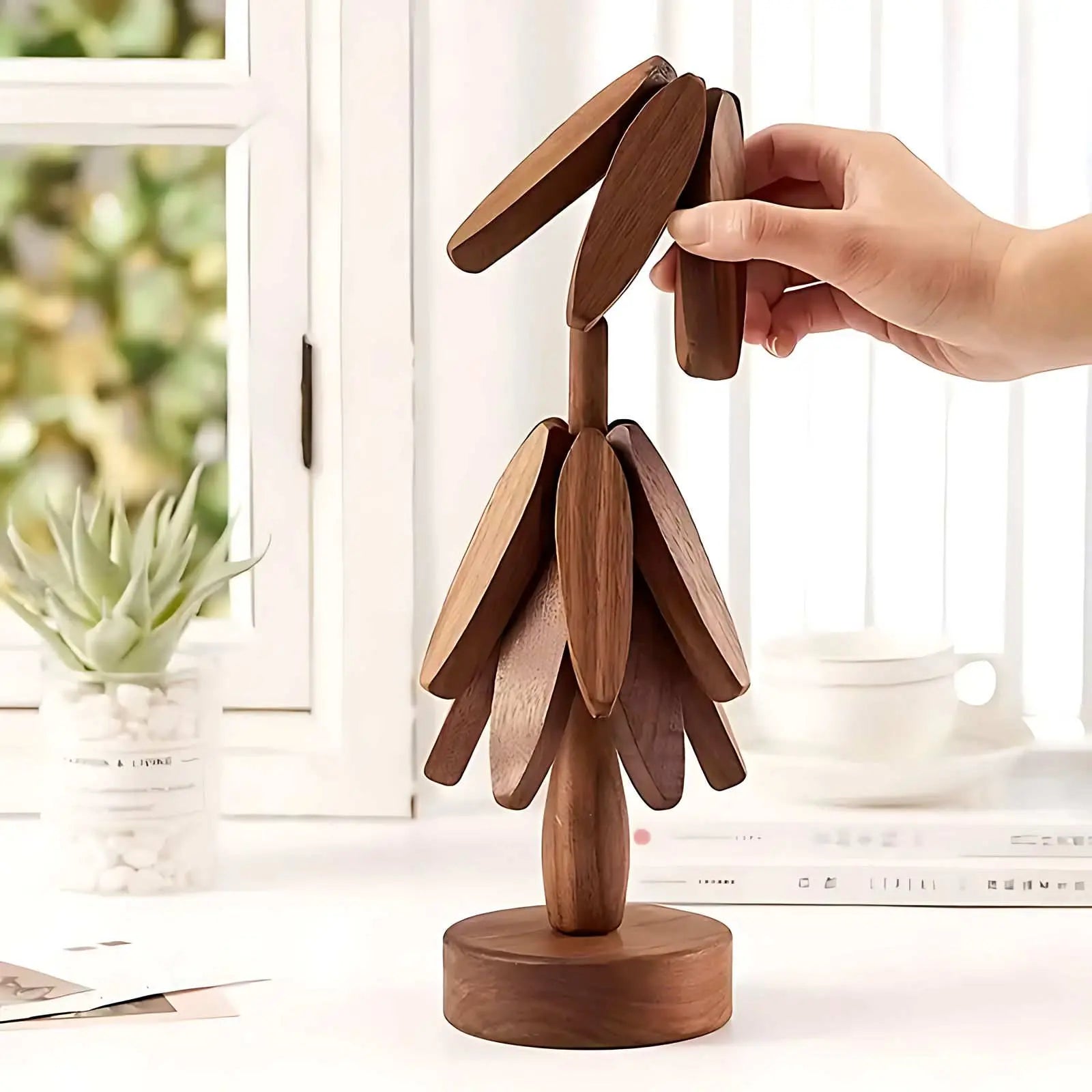 BloomNest™ - Set di Sottobicchieri in Legno a Forma di Albero