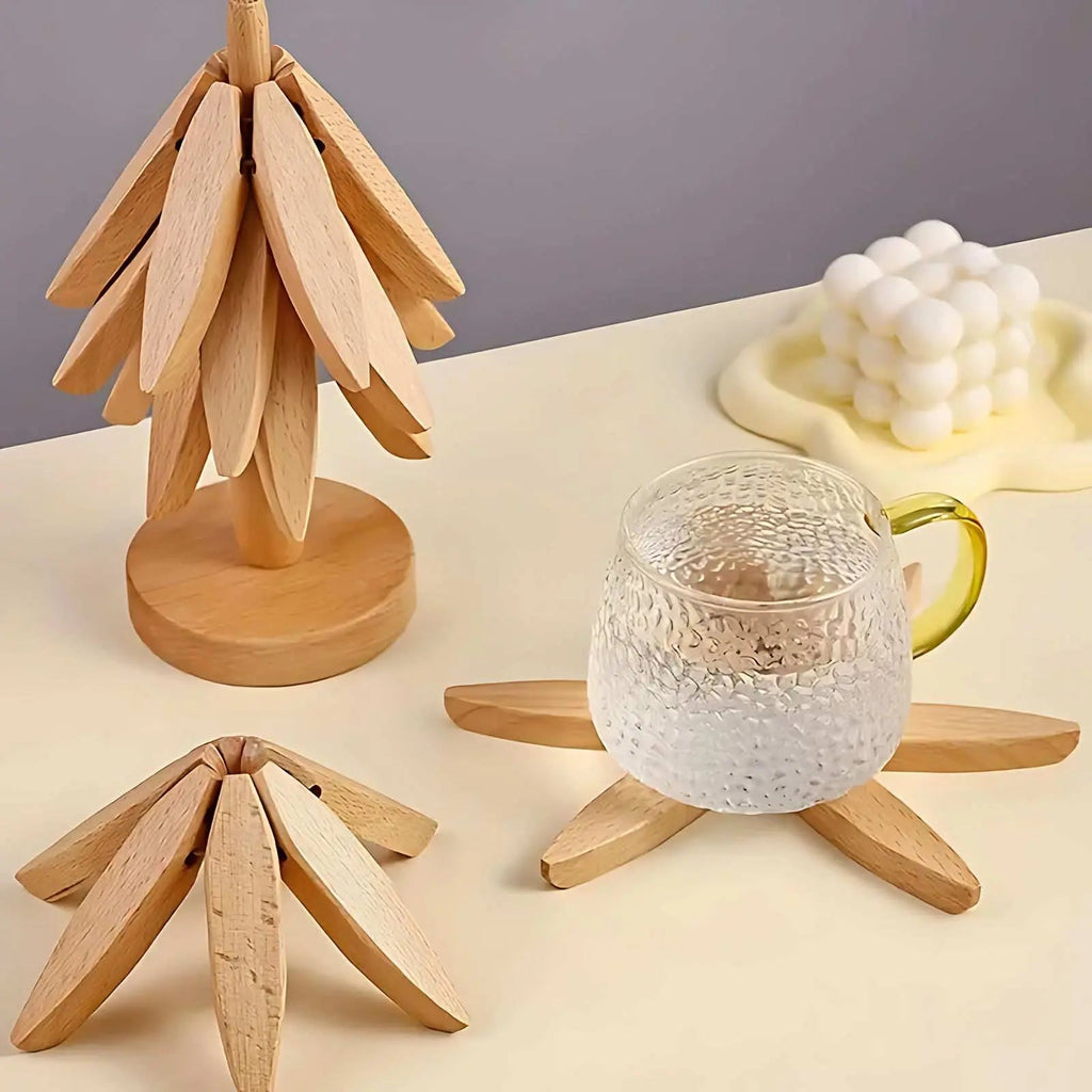 BloomNest™ - Set di Sottobicchieri in Legno a Forma di Albero