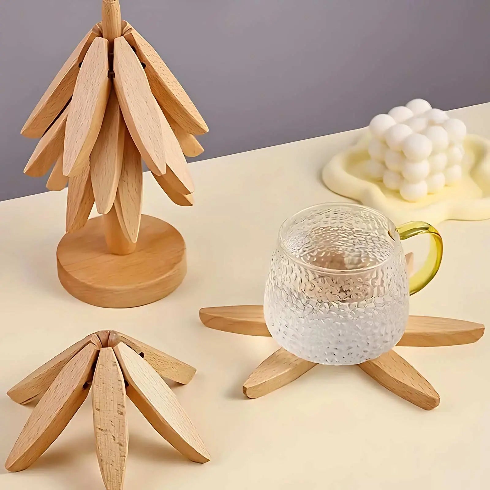 BloomNest™ - Set di Sottobicchieri in Legno a Forma di Albero