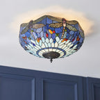 Luce da soffitto Tiffany Medium Drago Blu