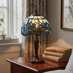 Lampada da Tavolo Intermedia Tiffany Libellula Blu