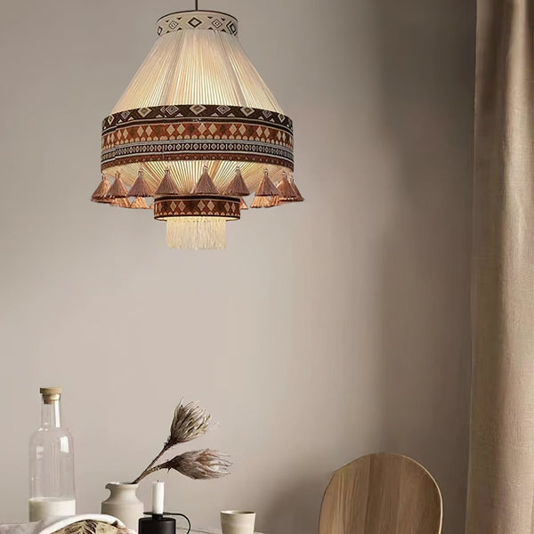 Lampada a sospensione Bohemien con Frange