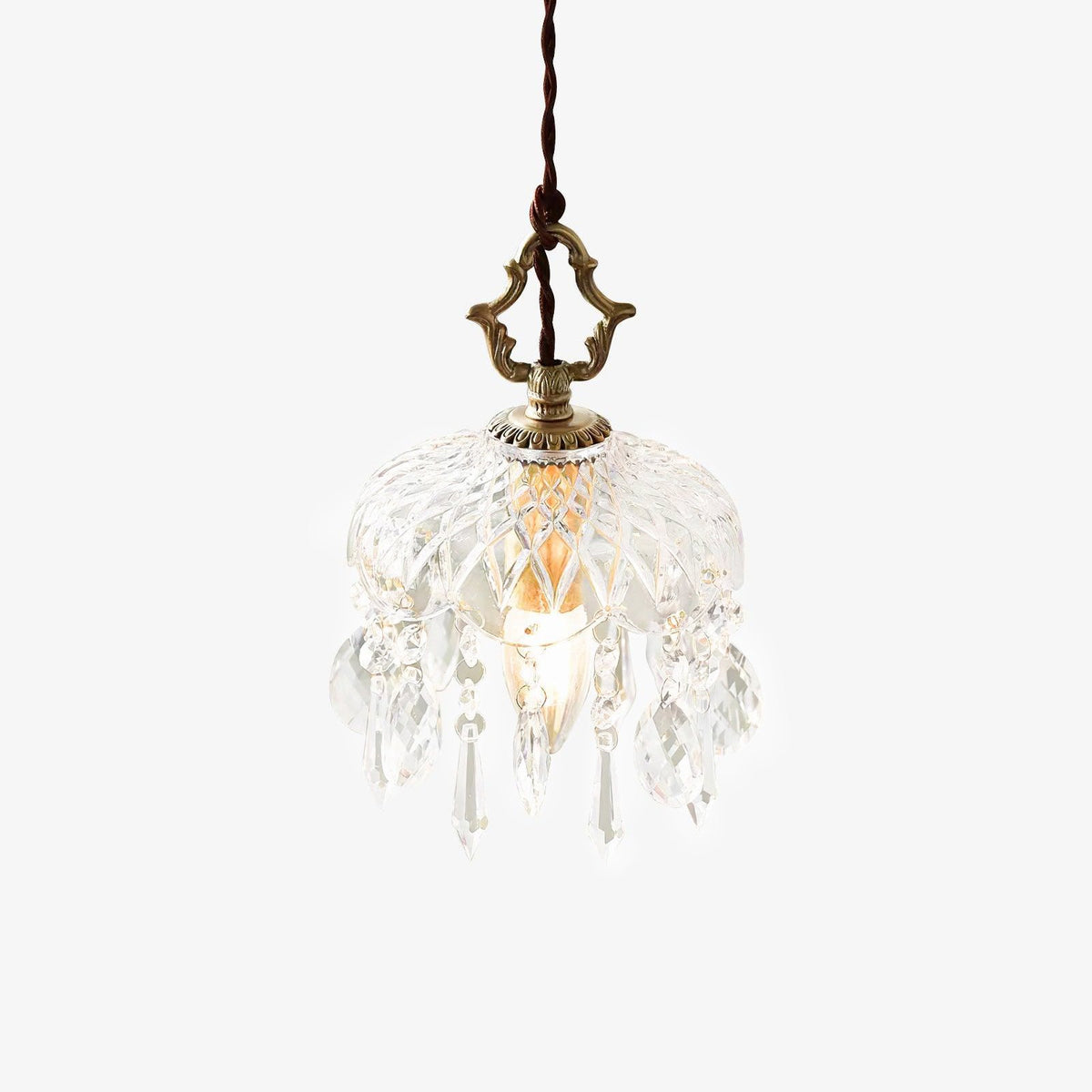 Lampada a sospensione con paralume a ciotola
